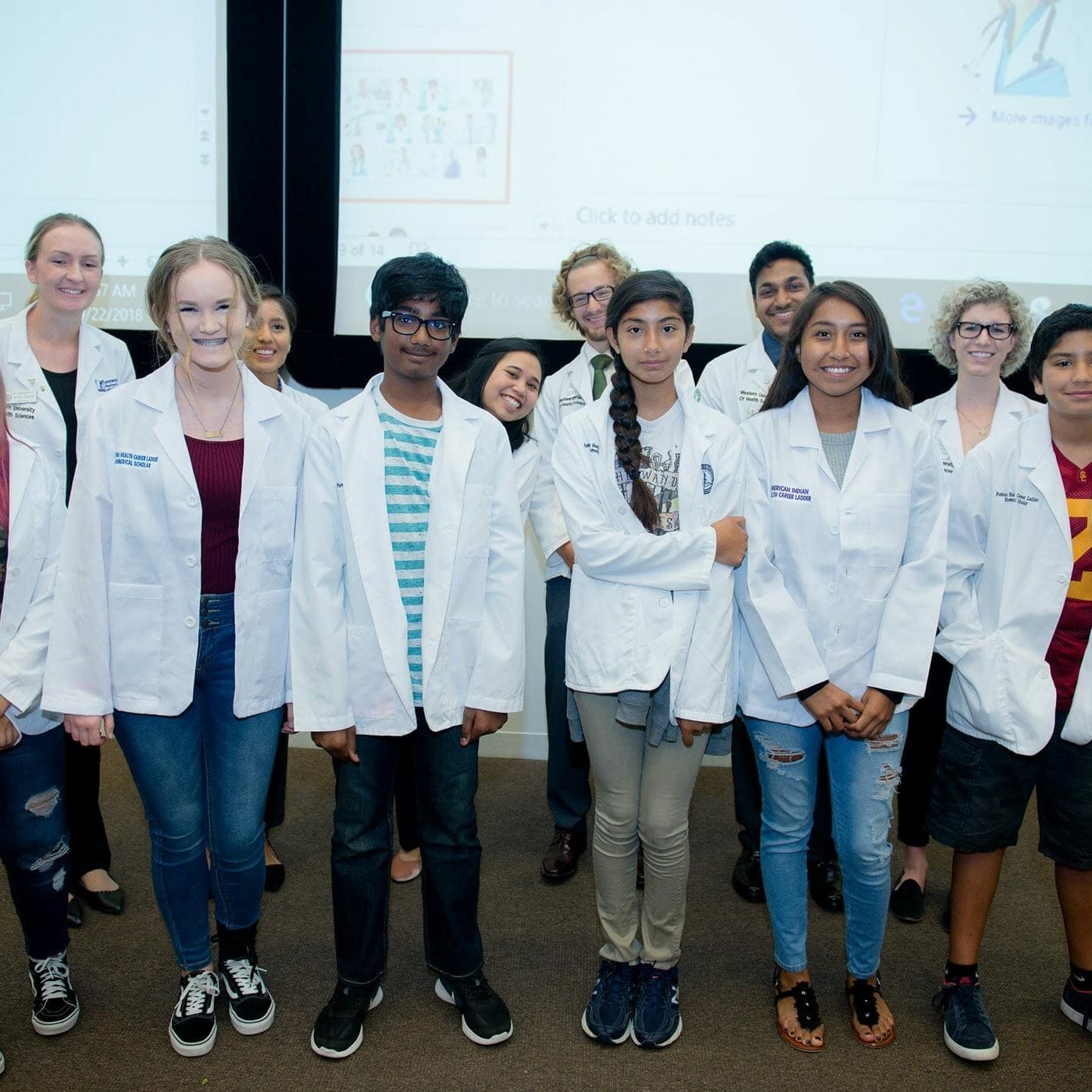 Students in academy setting