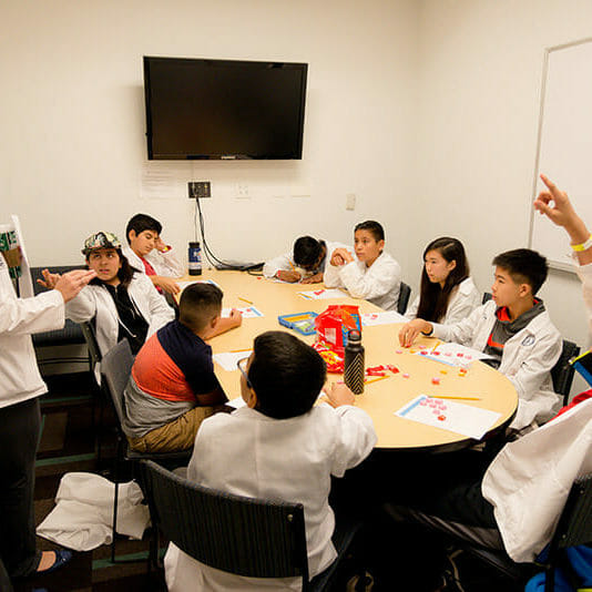 WesternU students lead Disease Etiology workshops to middle and high school students during Pomona Health Career Ladder and American Indian Health Career Ladder Saturday, Dec. 15, 2018. Workshops included how Norovirus tag, disease eitiology bingo, disease eitiology scavender hunt, excherichia coli aka E. coli, common infectious diseases and transmission mechanisms and StepLadder.