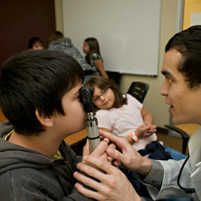 Students in academy setting