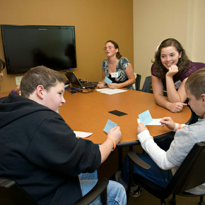 Students in academy setting