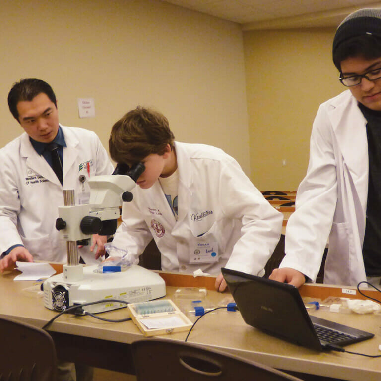 Students in academy setting