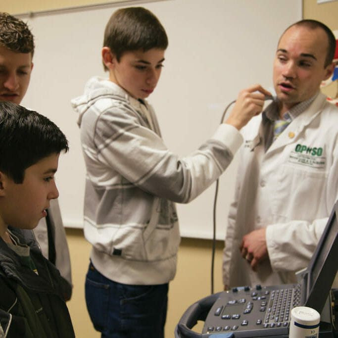 Students in academy setting